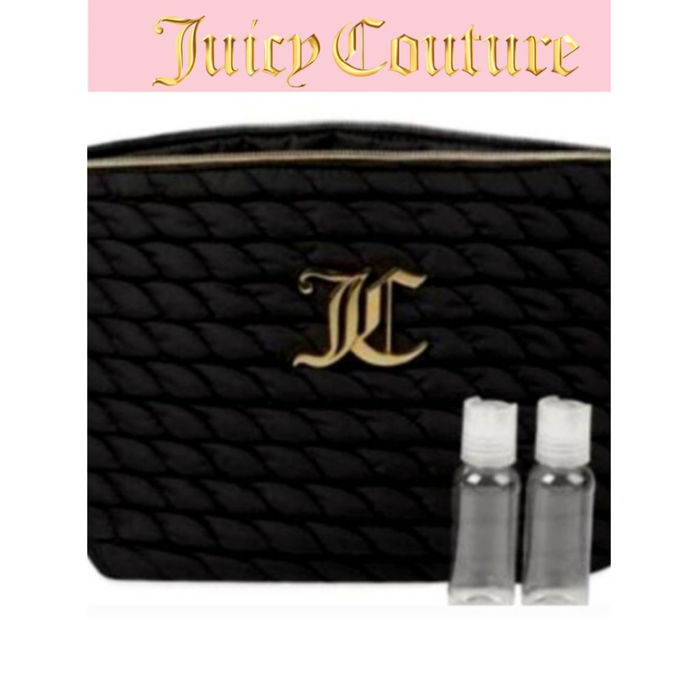 Juicy Couture Black Pyramid Quilted Nylon Cosmetic‎ Bag